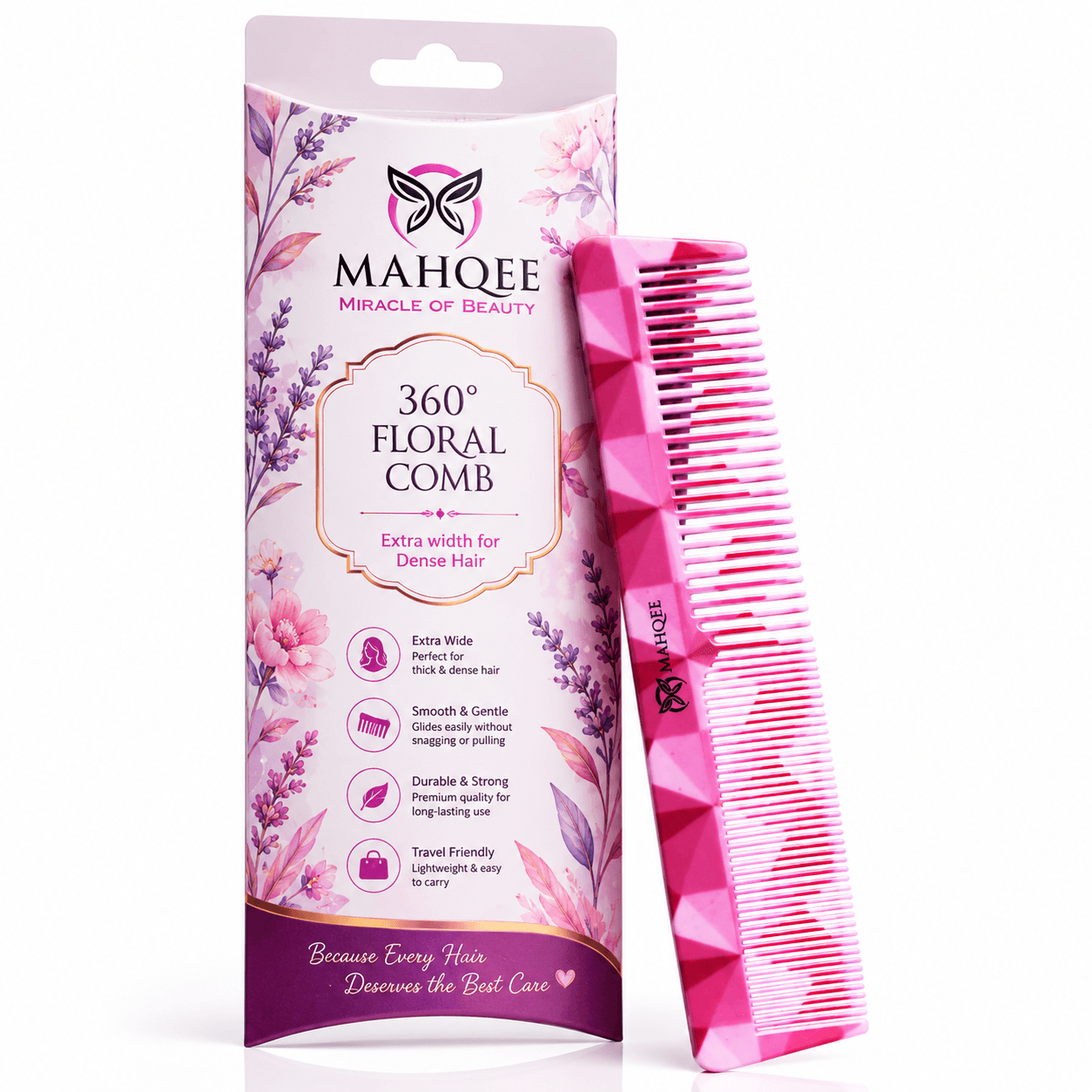 Geometric Pink Dressing Comb (19 CM)
